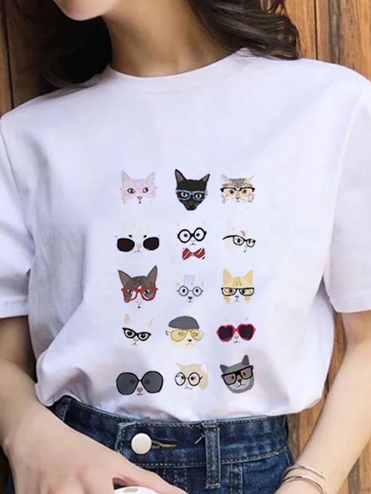 Women Fashion 2022 Cartoon Shirt Print Summer T-Shirts Female Sexy T-Shirt Aesthetic Clothes Summer Tops Trend Graphic T Top