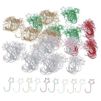 100 Stück Weihnachts-Haken Eisendraht Dekorative Weihnachtsdekorationshaken für Laternen Schmuck Lampen Typ 2