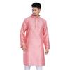 Divisive Men' Self Woven Jequard Art Silk Slim Fit Only Kurta (Dkrt1 Pink)