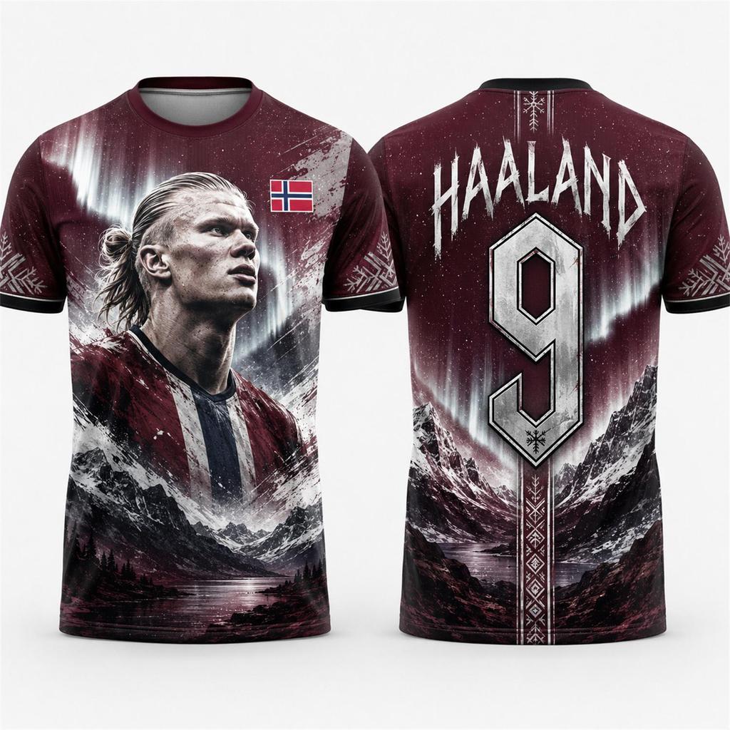 Maglia da Calcio Commemorativa Haaland da Uomo/Bambino - per Allenamento, Corsa e Tutti gli Sport