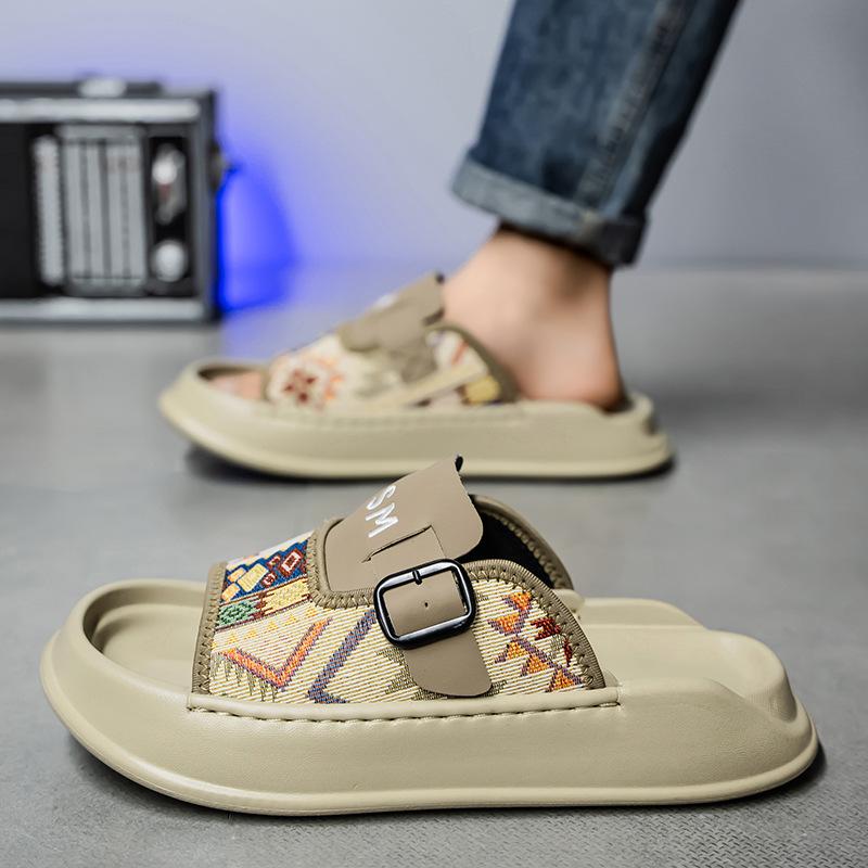 Slippers men's summer new niche soft bottom casual non-slip wear-resistant beach one-word drag