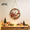 Decorative Acrylic Winter Ornaments Xmas Snowman Hanging Ornament Round Santa Reindeer Christmas Tree Decorations Door Sign for Festive Window