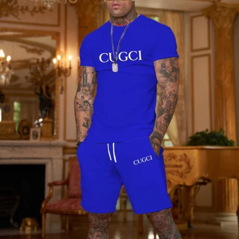 Tricou de vară 2026, set sport casual cu pantaloni scurți pentru bărbați, îmbrăcăminte la modă cu mânecă scurtă, tendință casual pentru cumpărături, esențial pentru călătorii