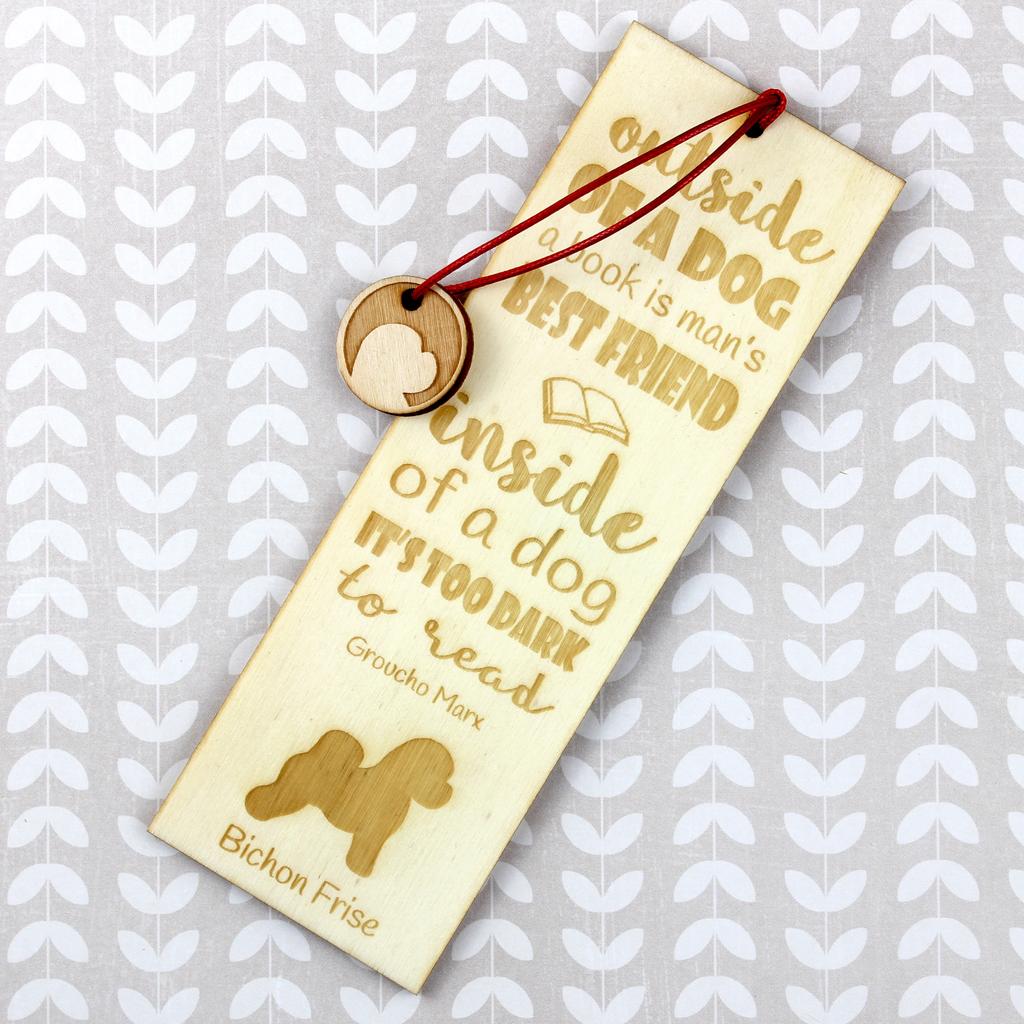 Bichon Frise, Bichon Tenerife, Bichon a poil frise – Dog bookmark, personalized bookmark – Design 02 | Art-Dog
