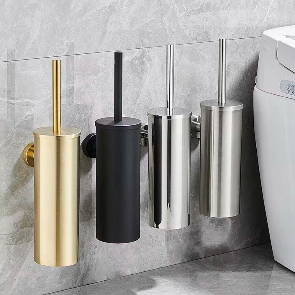 Wandmontierte Toilettenbürste Edelstahl Toilettenbürsten-Set Badezimmerzubehör