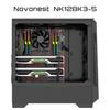 Novonest PC Case Fans, 120mm, Quiet, High Performance, 3-Pin Connector, Slim Design, 5 Fans per Set, All Black [NK12BK3-5]