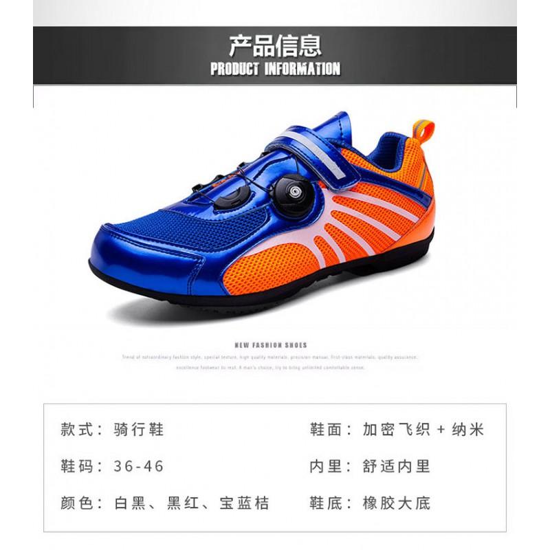 Unisex buty rowerowe z obrotowym pokrętłem, oddychająca siateczkowa cholewka, gumowa podeszwa, do jazdy na rowerze szosowym i górskim