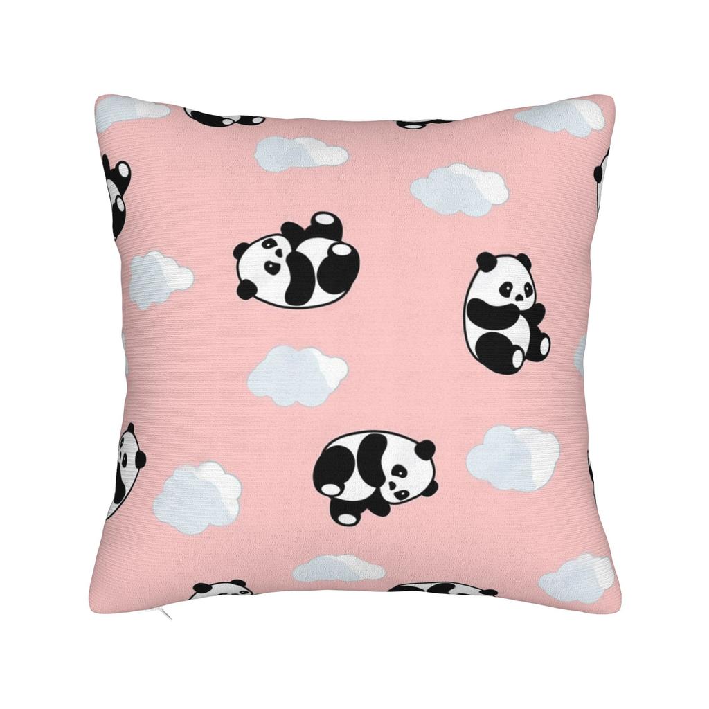 Sushi Panda Square Pillow Case Food Cushion Cover Vintage Polyester Decorative Throw Pillow Case Cover For Home 40*40Cm
