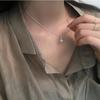 Silver Color Small Single Rhinestone Zircon Pendant Necklace for Women Simple Clavicle Chain Trend Gorgeous Gift Party Jewelry
