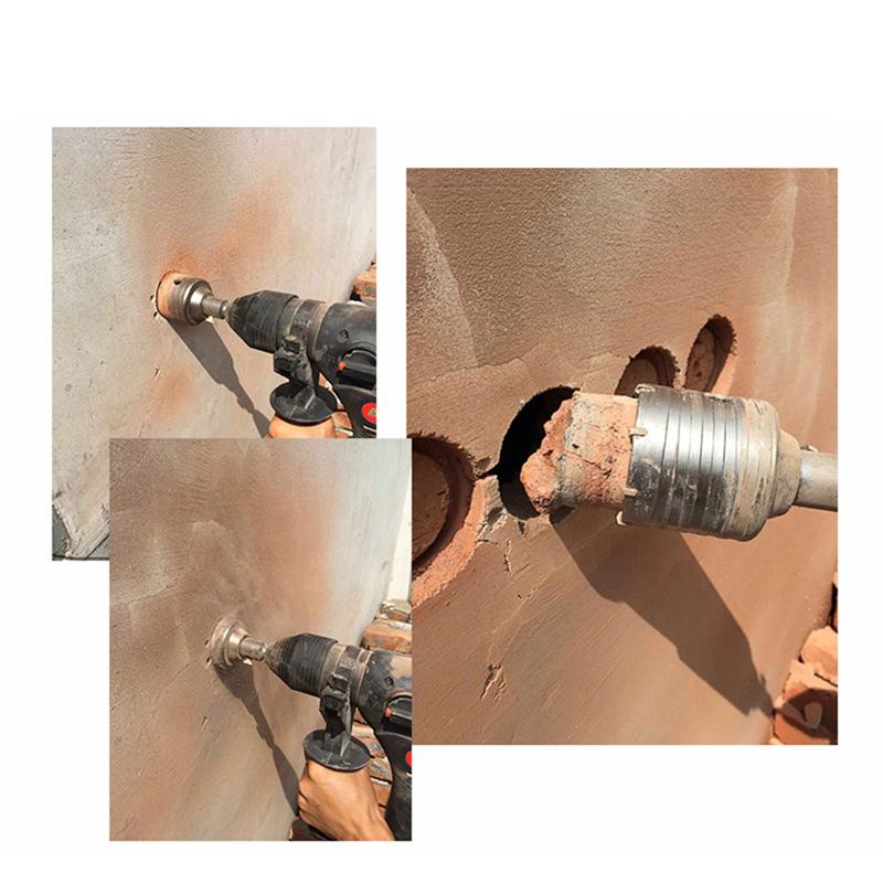 1Set SDS PLUS Concrete Hole Saw Wall Hollow Drill Bit 100Mm 110Mm Cement Stone Wall Air Conditioner Alloy Blade-B61B