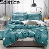 Solstice Home Textile Cyan Cute Cat Kitty Duvet Cover Pillow Case Bed Sheet Boy Kid Teen Girl Bedding Covers Set King Queen Twin