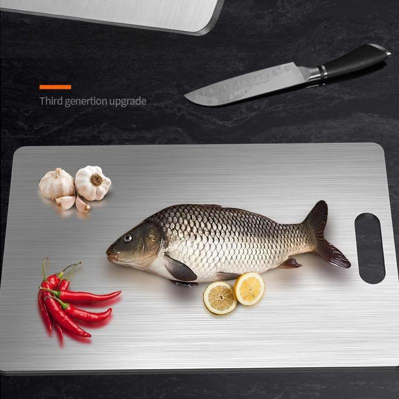 Stainless Steel Cutting Plate - Double-sided, Anti-slip, Easy To Clean, A Kitchen Necessity with A Long Service Life