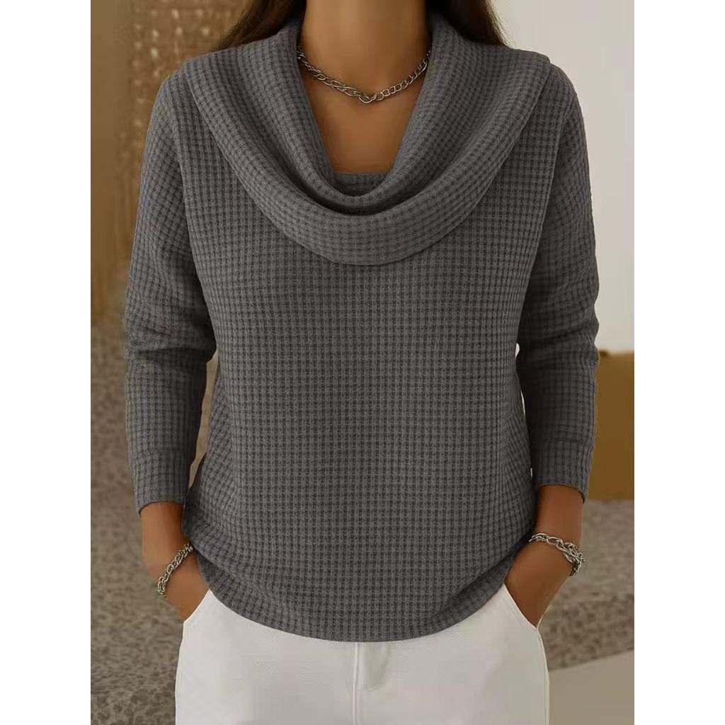 Solid Color Casual Loose T-shirts For Woman Vintage Women's Oversized T-shirt Long Sleeve Tees Fashion Female Tops
