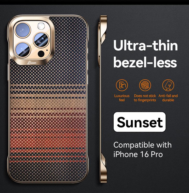 Husă din fibră de carbon pentru iPhone 16 15 14 13 Pro Max Ultrathin 0.3mm Grosime Fără Ramă Acoperire Disipare Căldură Carcasă de Lux