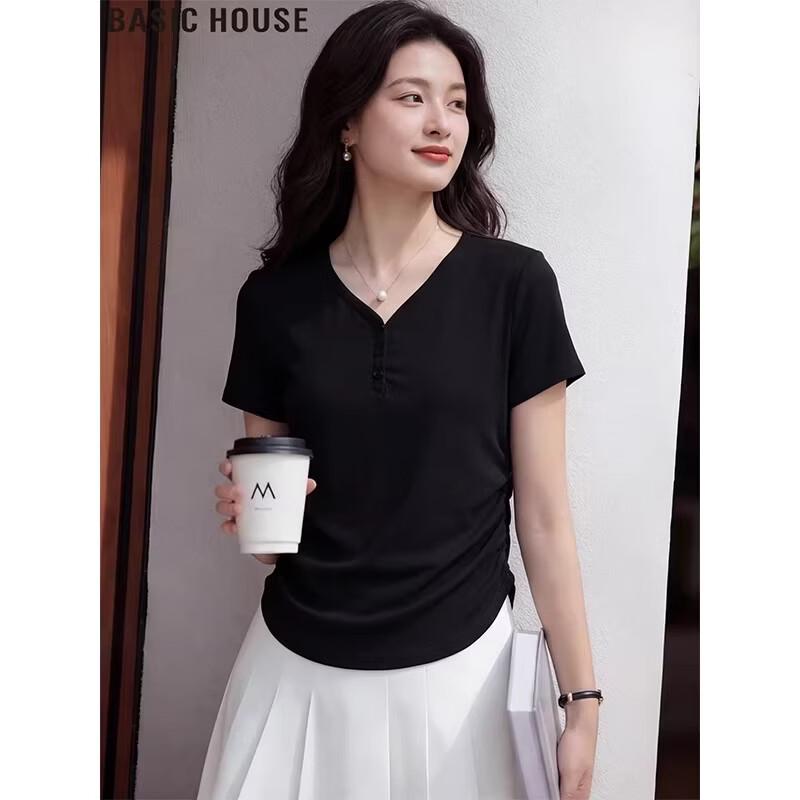 Basic House Women s V-Neck Short Sleeve T-Shirt L