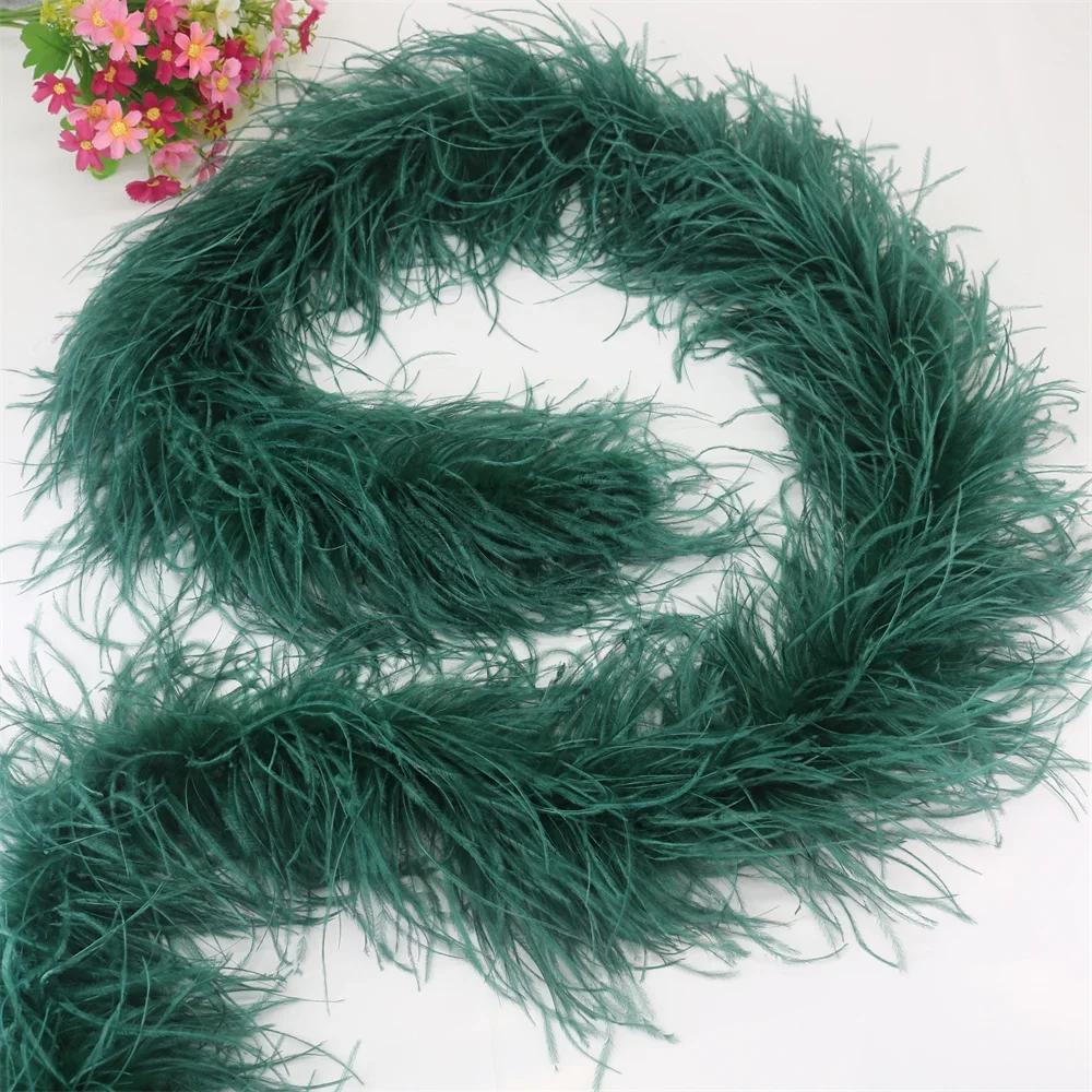 DIY 6 Layer Ostrich Feathers Boa Wedding Accessories Plumas De Faisan 2 Meters Clothing Plume Art and Craft Supplies Party Dresses