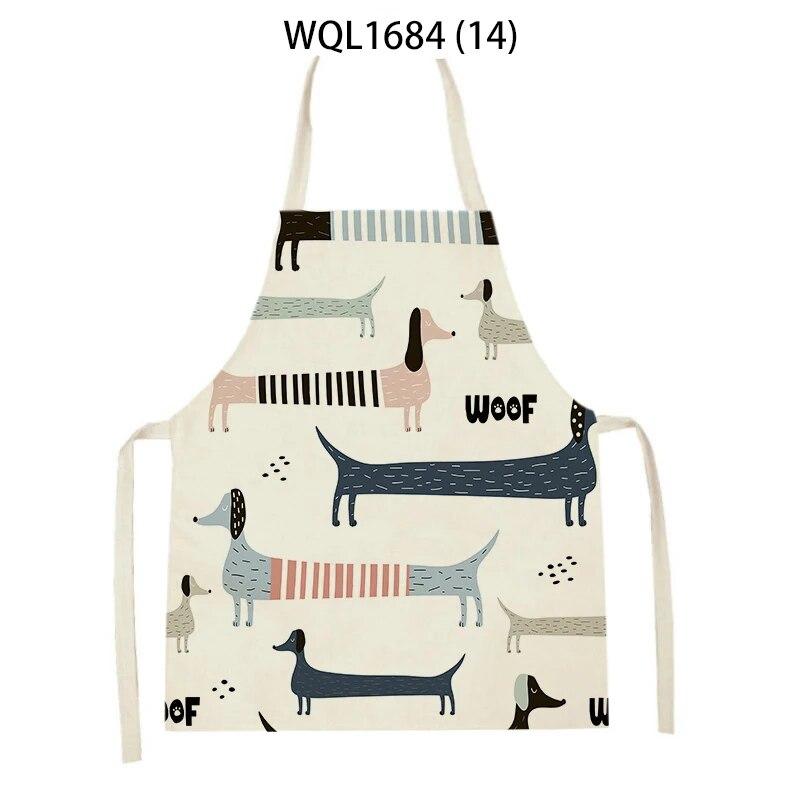 Jezevčík zvířecí potisk Kuchyňská zástěra Muži a ženy Bez rukávů Roztomilý pes Povlečení Zástěra Domácí úklid Kavárna Pečicí doplňky Bryndáček
