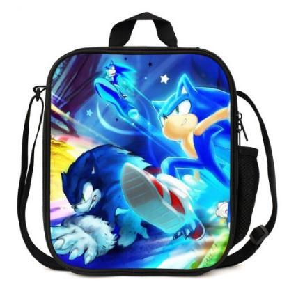 Sonic Lunch Bag Student Picnic Bag Oxford Cloth Cartoon Printed Portable Lunch Box Bag