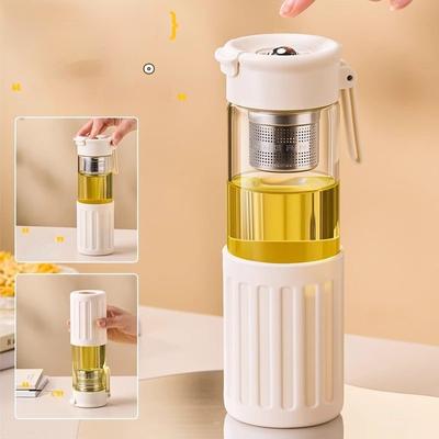 Magnetic Tea Cup Glass High Temperature Resistant Flower Tea Cup Portable Cup Coffee Cup Tea Separation Cup Glass