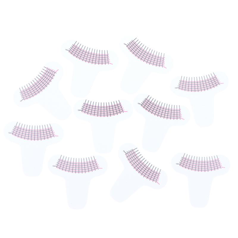 

10 Pcs Eyelash Length Measuring Ruler Portable Eyebrow Soft Plastic Ruler Makeup Tool Eyelash Extension Growth Accessory onesize