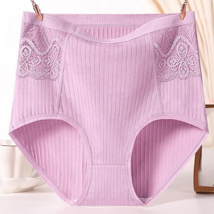 High Waist Women Panties Soft Breathable Underwear Plus Size Briefs Solid Color Lady Underpants