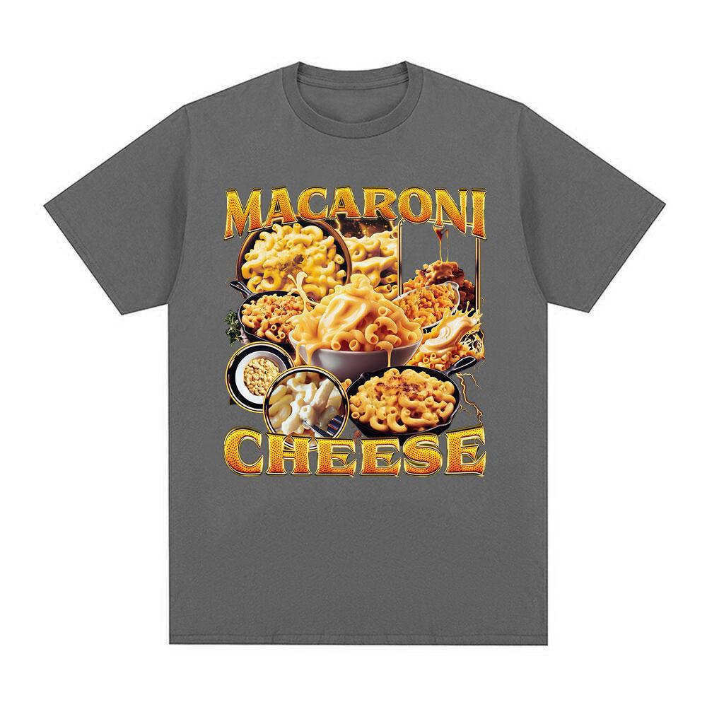 Macaron Cheese Fun Meme Pattern Tshirt Summer Mens Womens Fashion Harajuku Cotton Oversized Short Sleeve Tshirt Street Wear