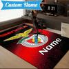 Custom Name Benfica Football Crest Rug Game Carpet, Floor Mat for Bedroom Living Room Entryway Rug, Home Decor Idea Gift for Christmas Birthday
