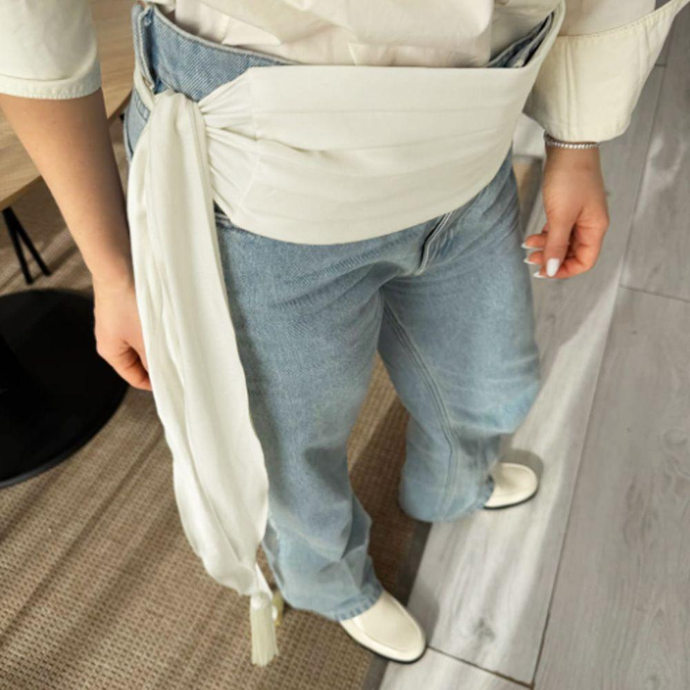 Black Color Wide Wrap Belt Soft Fabric Obi Belt New Waist Sash Belt  Women