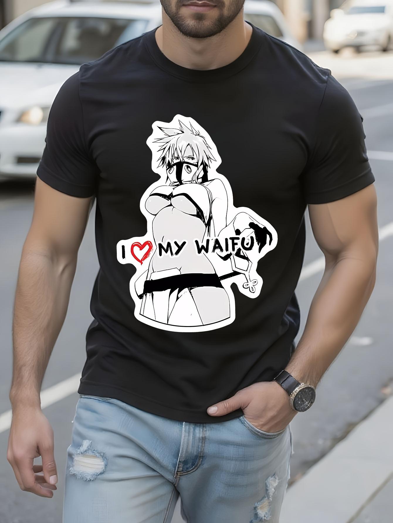 Anime Graphic Tshirt Graphic Tshirt - Black with White Print XXXXL