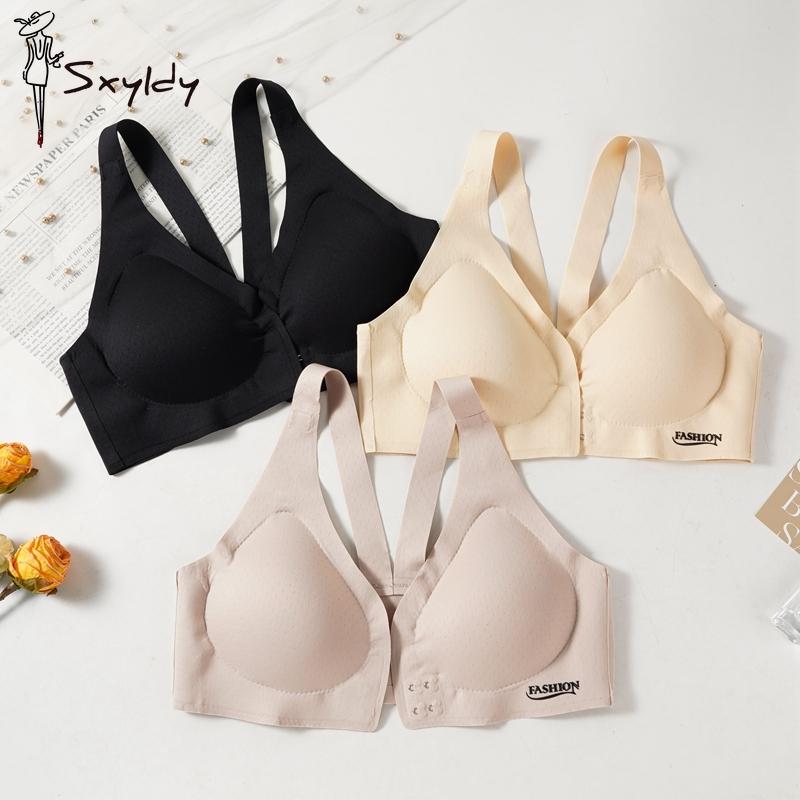 Sexy Women Lingerie Bras Seamless Simple Push Up Bra Front Button Bra Women Underwear Buckle Female Small Chest Bra Underwire