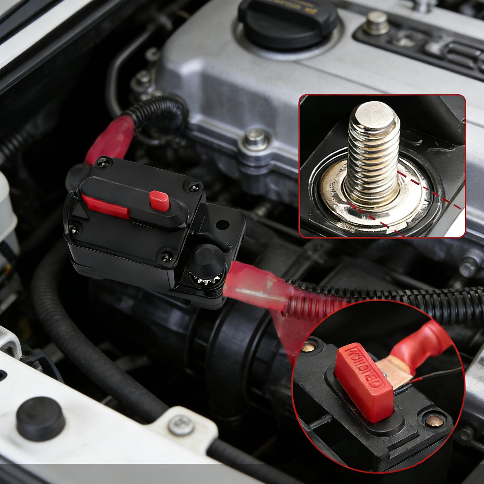 Cosyhome Unisex 60A Circuit Breaker With Manual Reset Holder 12V-48V Waterproofing For Boat Trolling Motor Automotive Car Rv Atv Stereo Sound System