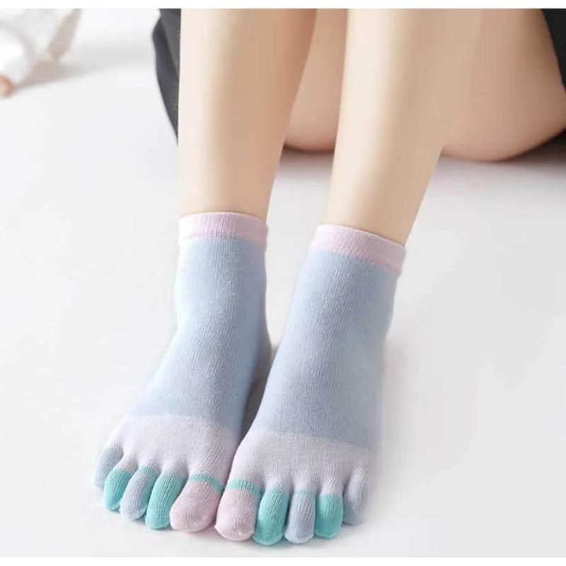Women Sports Socks Separate Fingers High Five Finger Crew Socks Yoga
