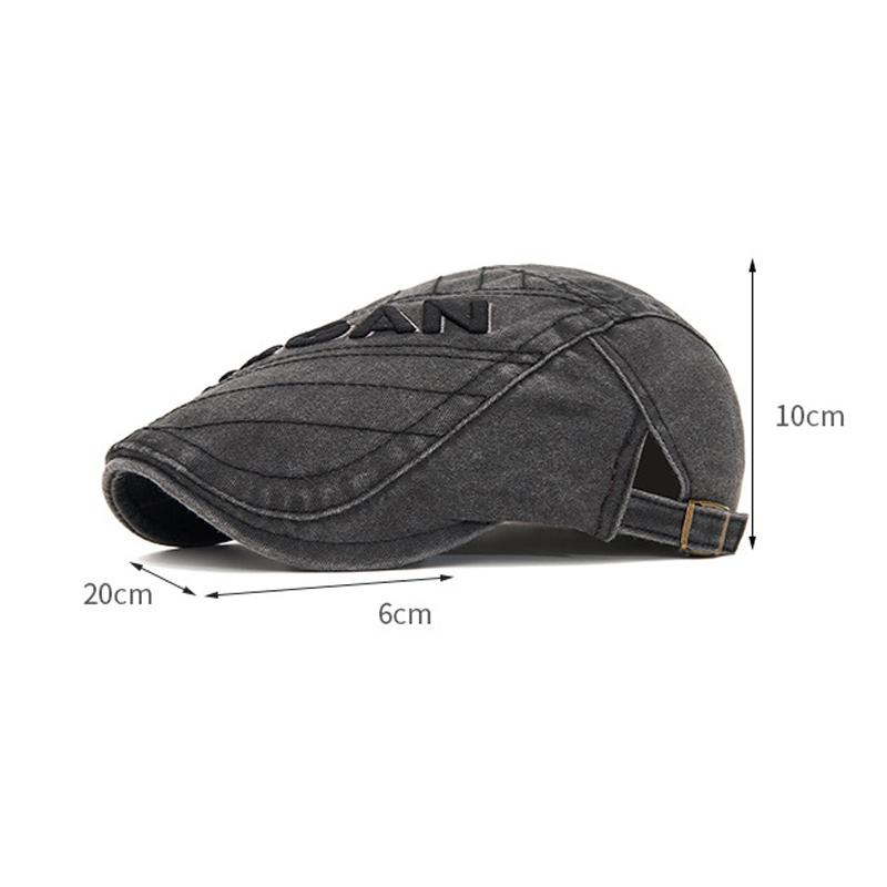Forward Hat Men's Spring Summer British Vintage Peaked Cap Letter Embroidered Beret Sun Hat Newsboy Hat