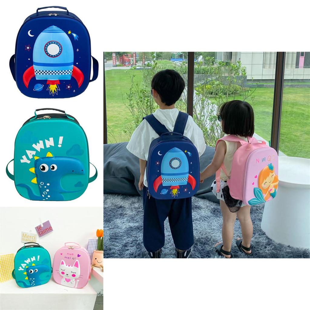 Blue Rocket Cartoon School Bag Eva Breathable Wear-resistant Shockproof Lightweight