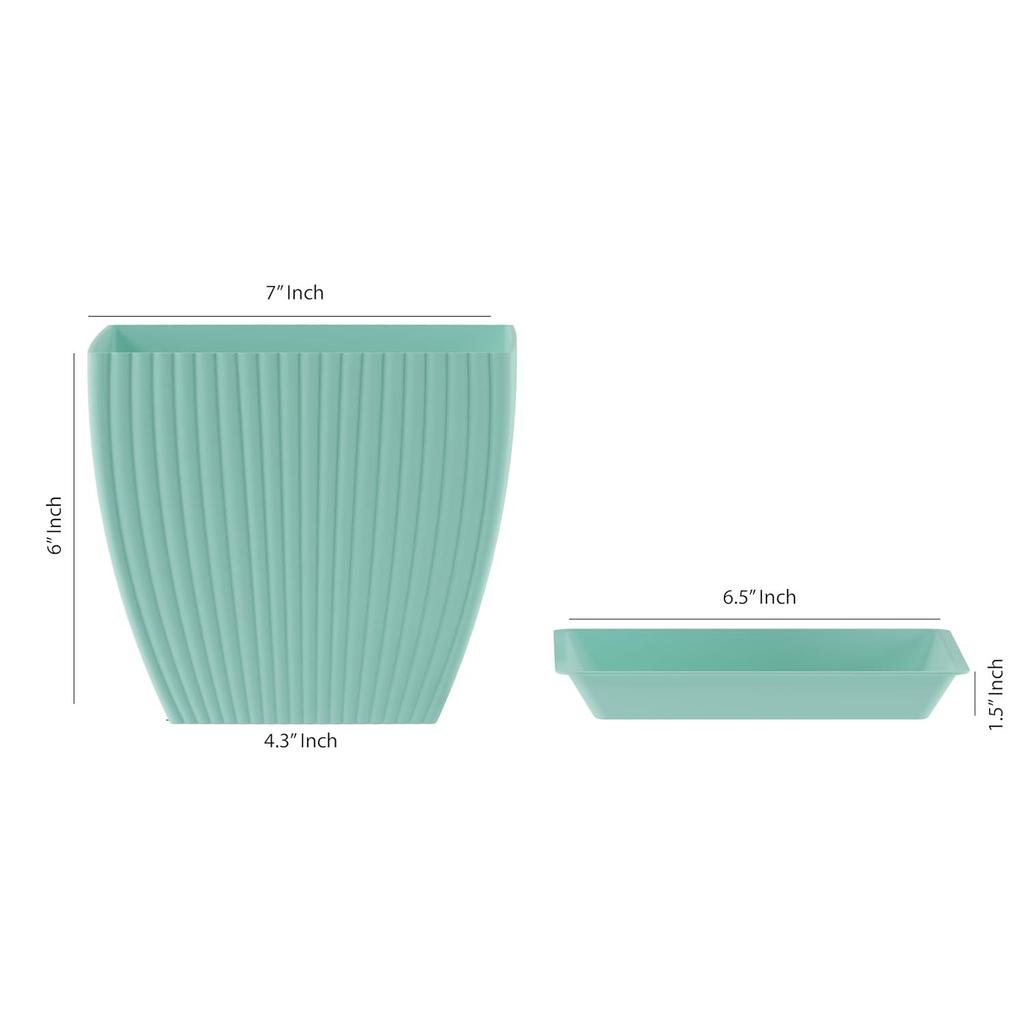 Pack of 5 6 inch Plant Flower Pots with Drainage Holes and Tray Saucers Outdoor Indoor - Ideal for Indoor Plants, Succulents, and Small Pots