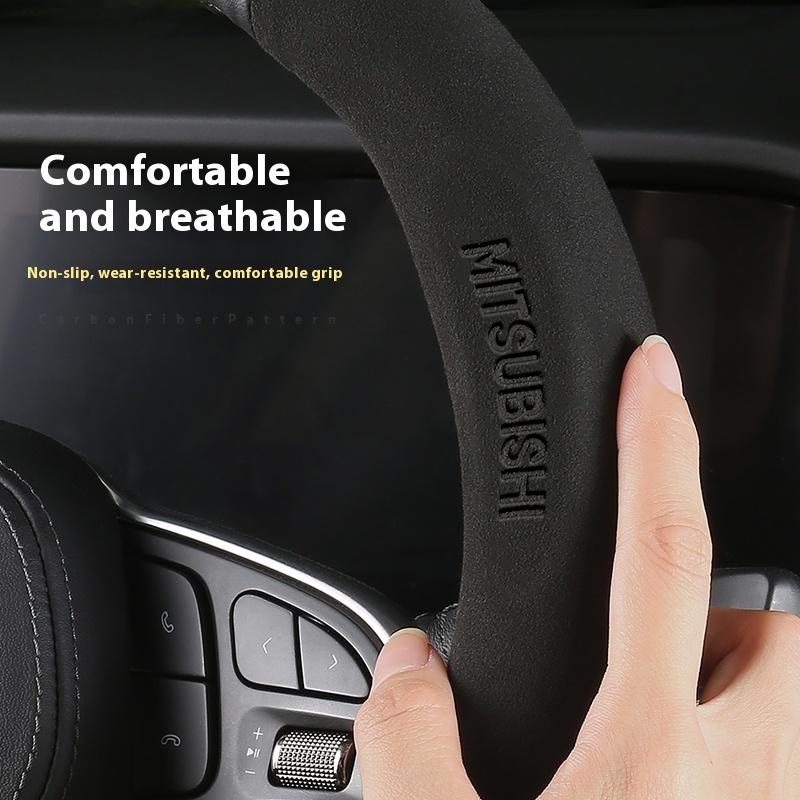 Auto Koolstofvezel Leer Stuurwielhoes Voor Mitsubishi RALLIART ASX Colt Eclipse Galant LANCER EX OUTLANDER Pajero Triton