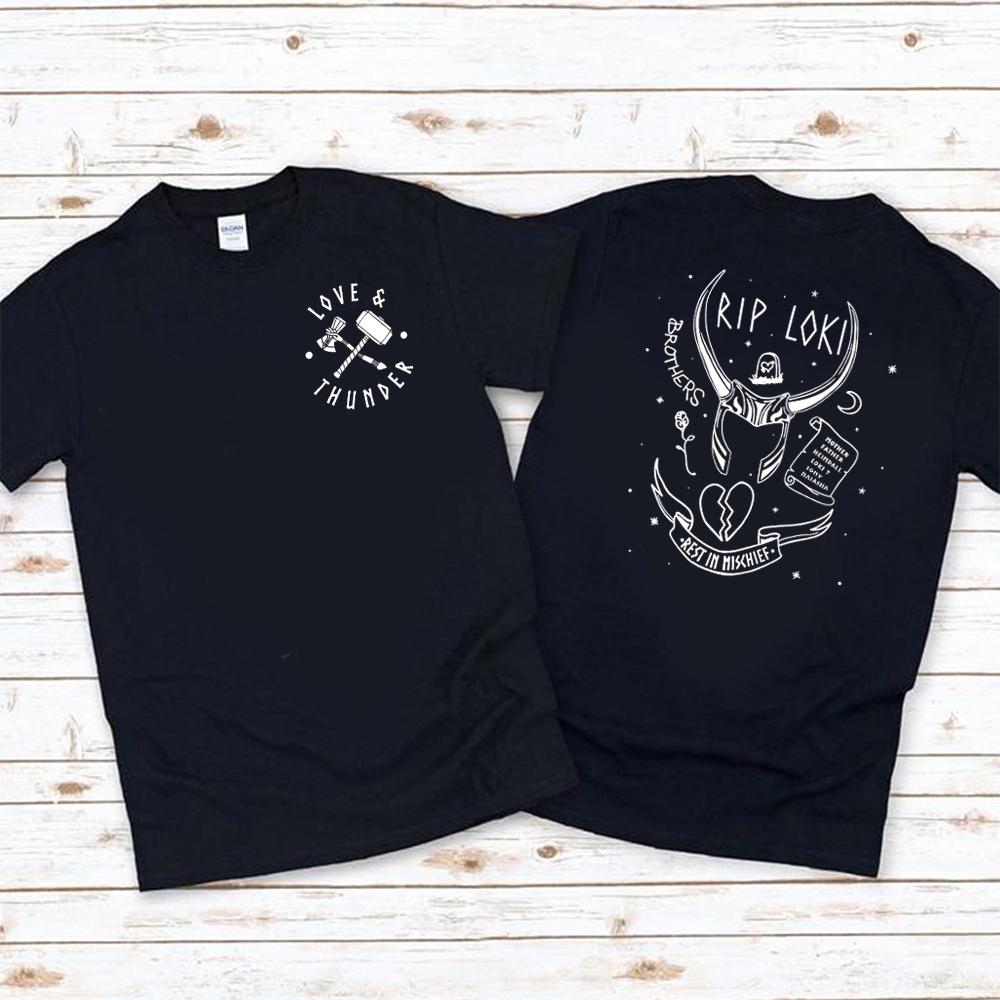 Love and Thunder T-Shirt Thunder Love Tattoo Shirt Rest in Mischief Tshirt Women Graphic T Shirts Short Sleeve Tees