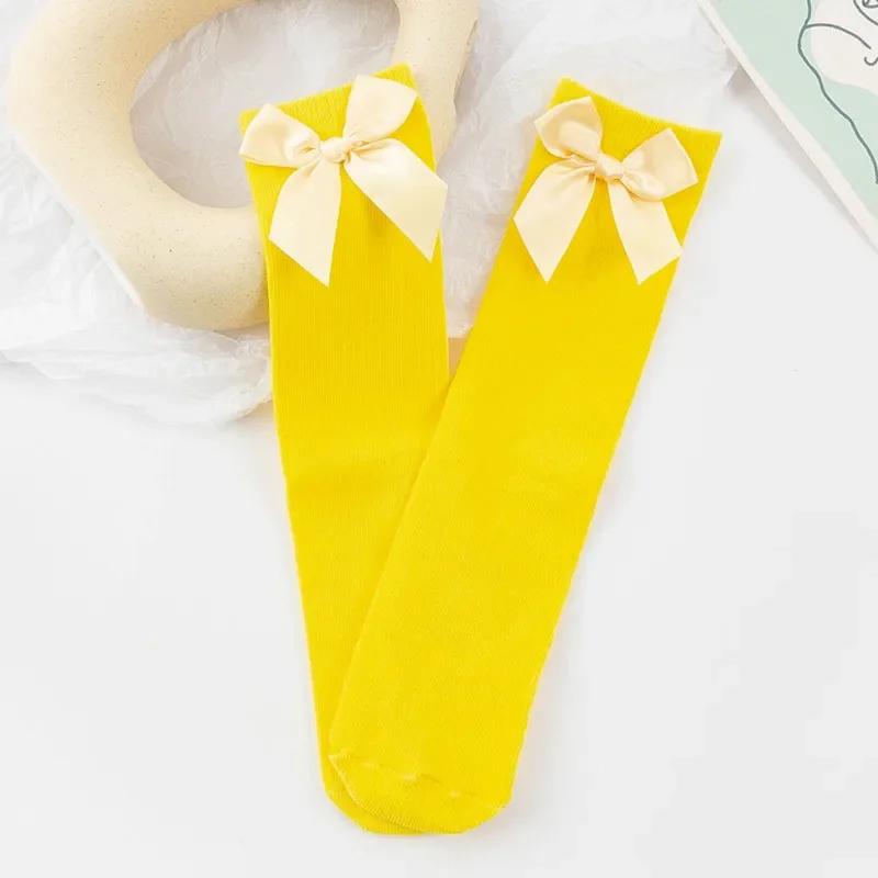 2 To 8 Yrs Leg Warmers Cotton Long Socks Cute Sweet Girl Lace Bows Princess for Infant Baby Spring Winter Toddler Sock