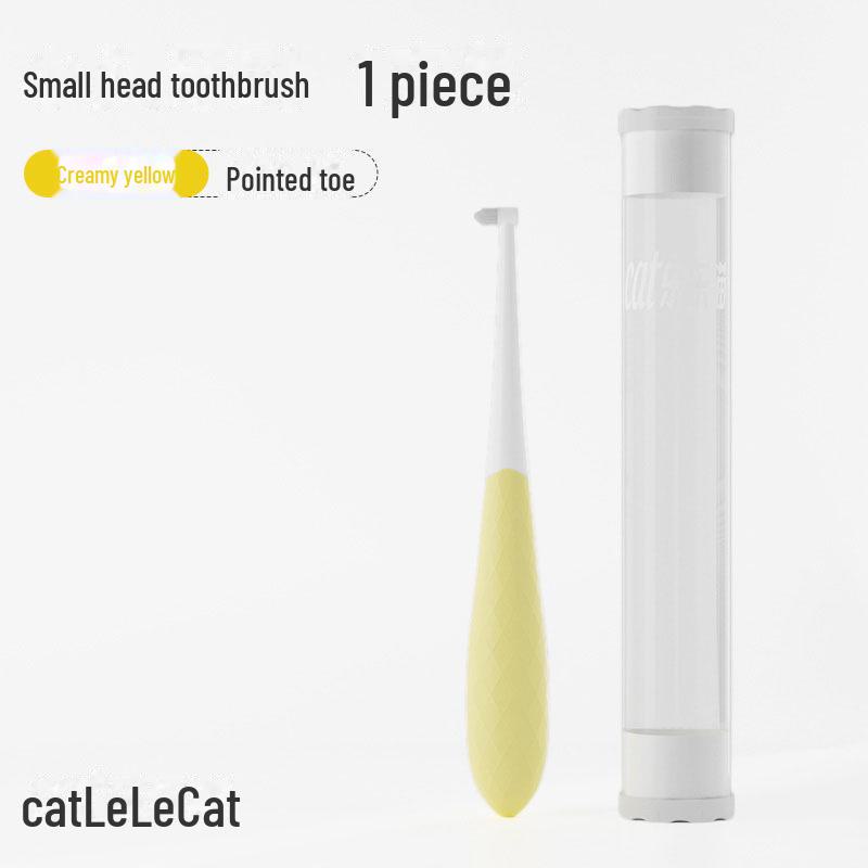 Cat & Dog Orthodontic Toothbrush & Edible Toothpaste Set - Pet Teeth Cleaning & Deodorizing Solution