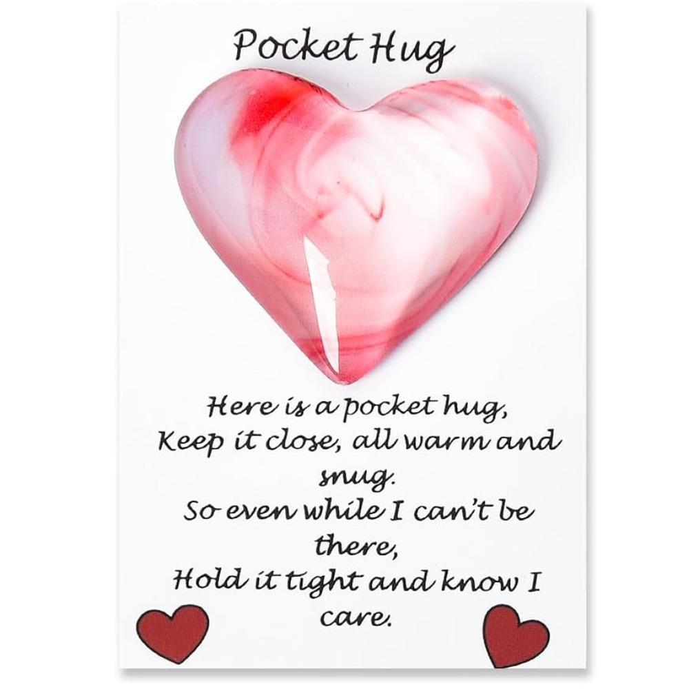NEW Emotional Pocket Hug Inspirational Relationship Heart Stone Keepsake Lucky Charm Graduation розовый