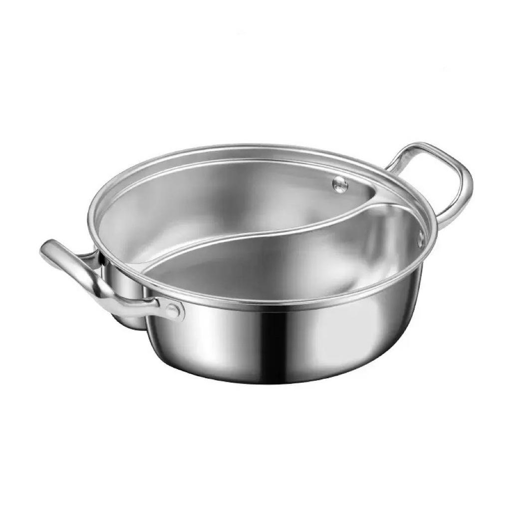 

Нержавеющая сталь Юаньян Хот-пот - Утолщенная большая емкость с двумя ручками для шабу-шабу 28cm Deepened (Stainless Steel 201)