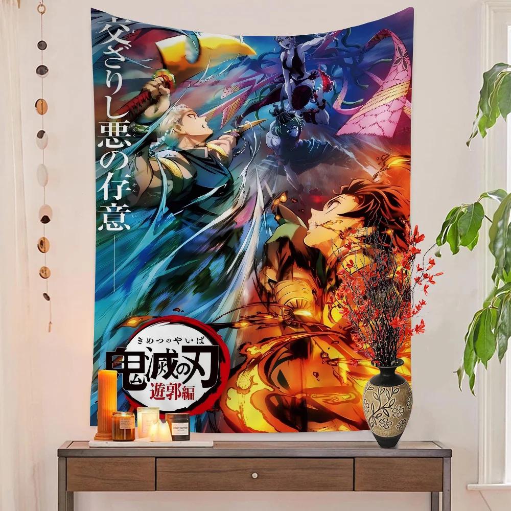 Anime Demon Slayer Cartoon Tapestry Art Science Fiction Room Home Decor Wall Hanging Home Decor