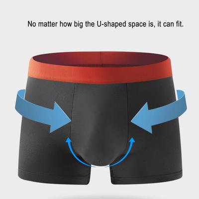 Men Boxer Underwear Elastic Mid-rise High Elasticity Tight Cut Shorts Panties Patchwork