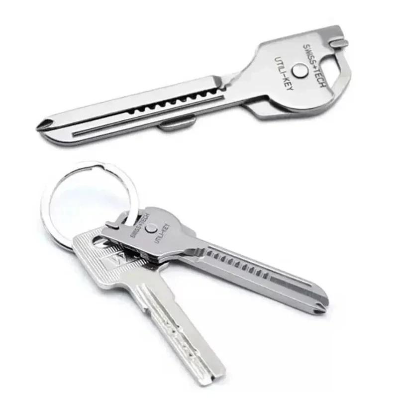 6 In 1 Nützliches Multifunktionsmesser Praktischer Tech-Schlüssel Outdoor Schraubenzieher Flaschenöffner Schlüsselanhänger Camping Wanderwerkzeuge