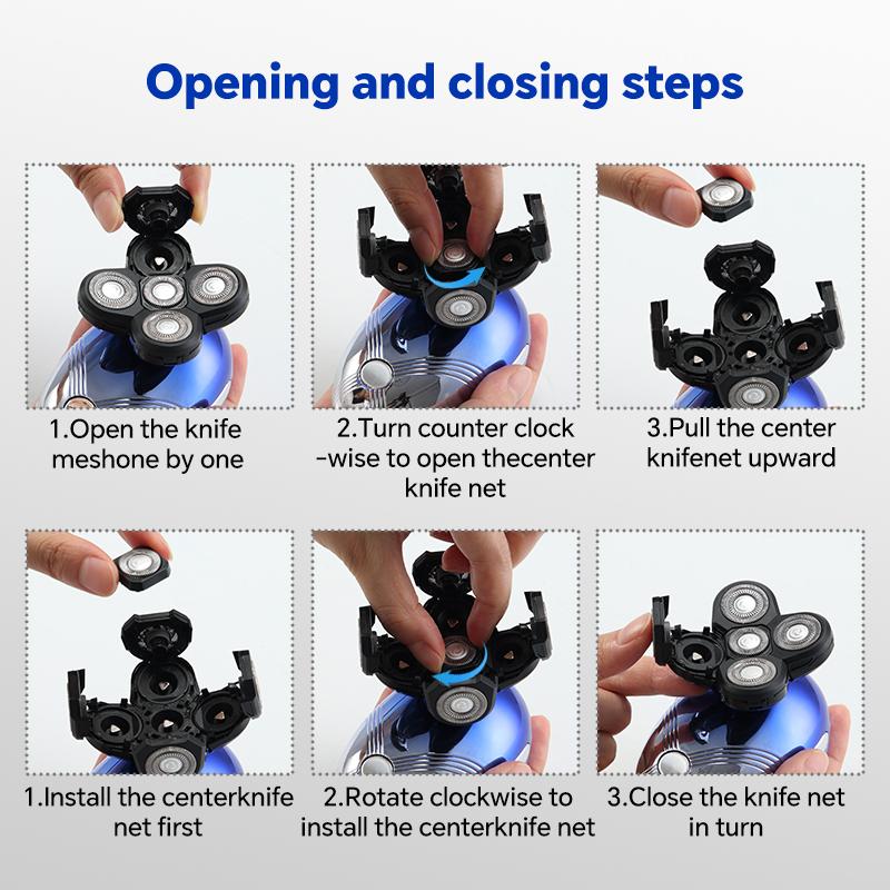 Five In One Men's Electric Shaver Set Hairdressing USB Charging Bald Shaver