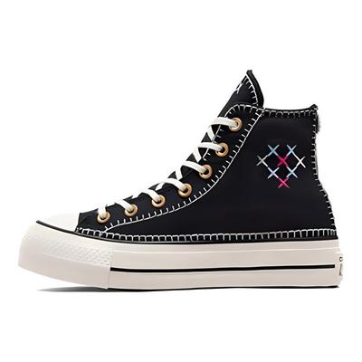 Chuck Taylor All Star Lift Fashion High Top Canvas Shoes Women Sneakers Black White Gold A08731C
