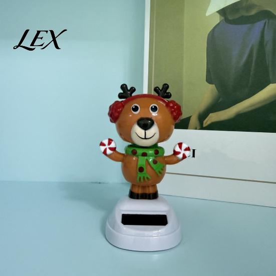 Festliche Auto-Innenraum-Accessoires Solarbetriebenes tanzendes Ornament, Kreative Armaturenbrett-Weihnachts-Cartoonfigur für den Weihnachtsmann Auto-Dekoration,