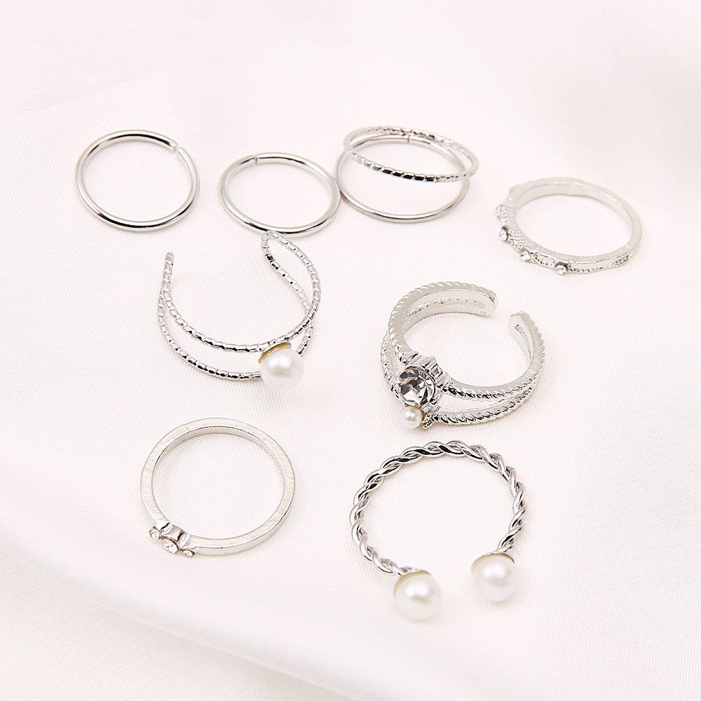 Anello aperto in perla alla moda, anello semplice regolabile con diamante, anello midi super fatato
