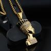 Regina Egizia Nefertiti Ciondolo Faraone Collana in Acciaio Inossidabile Colore Oro Maschile Per Uomo/Donna Gioielli Antico Egitto Regalo