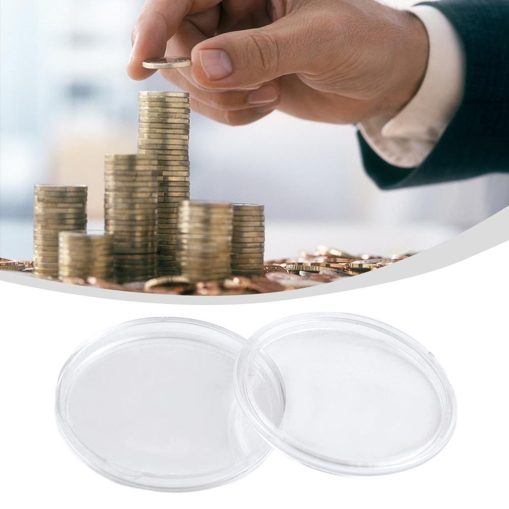 Plastic Round Coin Capsules Cases for 1oz 41mm Diameter 100 Pieces Storage Boxes with Moisture and Oxidation Resistance